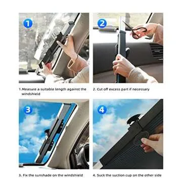 Retractable Windshield Sun Shade for Car, Large Sun Visor Protector Blocks 99% UV Rays to Keep Your Vehicle Cool, Auto Sunshade Fits Front Window of Various Models with Suction Cups 2021 New