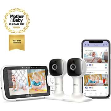 HUBBLE Connected Nursery Pal Cloud Twin Smart Wi-Fi Enabled Baby Monitor with 5-inch HD Color Parent...