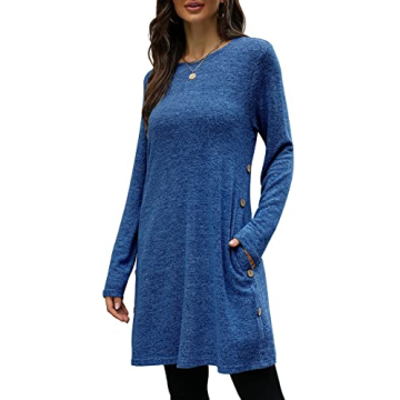 Long Sleeve Sweater Dresses for Women with Pockets