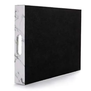 Fasmov Serving Tray, 17 x 12 inches White Marble Faux Leather Decorative Decorative Tray with Handles for Bathroom, Kitchen, Ottoman and Coffee Table