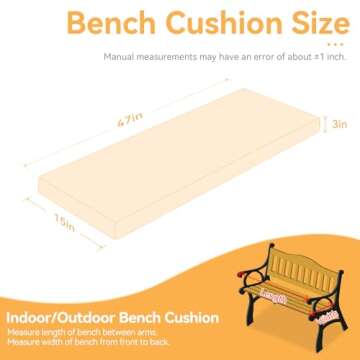ROFIELTY 47 Inch Plush Indoor Bench Cushion for Comfort