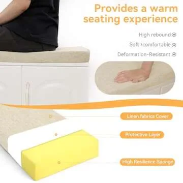 ROFIELTY 47 Inch Plush Indoor Bench Cushion for Comfort