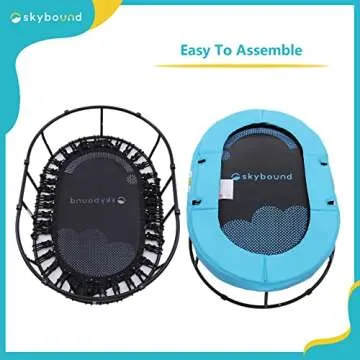 SkyBound Kids Trampoline with Handle - Mini Trampoline for Kids with ADHD, Autism & Sensory Needs - Sensory Toys for Autistic Children - Toddler Trampoline Indoor-Two Handles for Balance and Security
