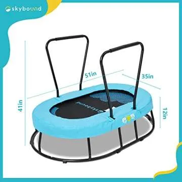 SkyBound Kids Trampoline with Handle - Mini Trampoline for Kids with ADHD, Autism & Sensory Needs - Sensory Toys for Autistic Children - Toddler Trampoline Indoor-Two Handles for Balance and Security