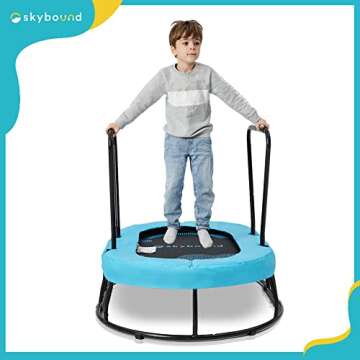 SkyBound Kids Trampoline with Handle - Mini Trampoline for Kids with ADHD, Autism & Sensory Needs - Sensory Toys for Autistic Children - Toddler Trampoline Indoor-Two Handles for Balance and Security
