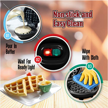 Burgess Brothers Mini Waffle Maker Portable Non-Stick Iron