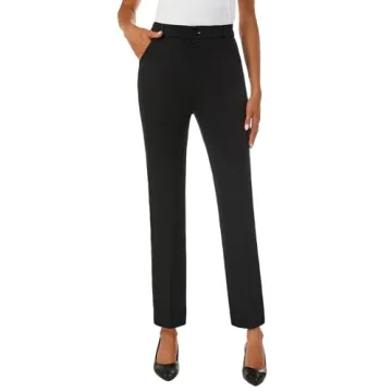 iChosy Women's Professional Straight Leg Ankle Pants with Pockets