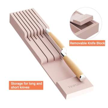 TIOPGHAD Bamboo Expandable Kitchen Utensil Organizer