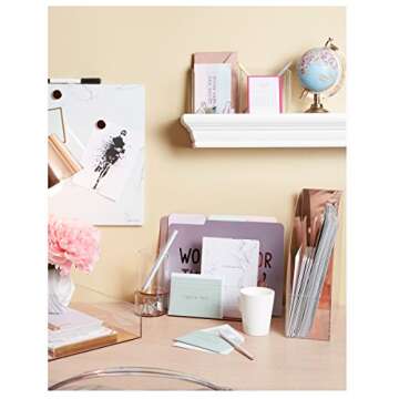 C.R. Gibson Pink Acrylic Mirror Desktop Organizer, 4'' x 12'' x 10''