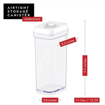 DWËLLZA KITCHEN Airtight Food Storage Containers – 4 Piece set Air Tight Pantry Storage Containers Clear Kitchen Organization and Storage Set BPA-Free - Keeps your Food Fresh & Dry