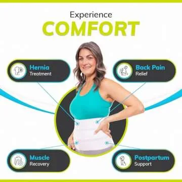 BraceAbility Medical Abdominal Stomach Binder - Belly Band Compression for Diastasis Recti, Postpartum, Post-Surgical Wrap for Tummy Tuck Recovery, Post op Ab Binder for Women and Men (M/L 12") White