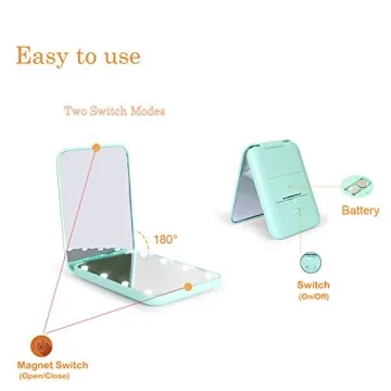 Kintion Compact LED Pocket Mirror for Perfect Makeup
