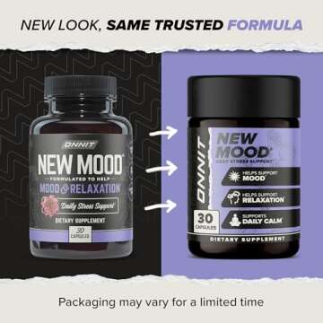 ONNIT New Mood - Occasional Stress Relief, Sleep and Mood Support Supplement, (30 Count)
