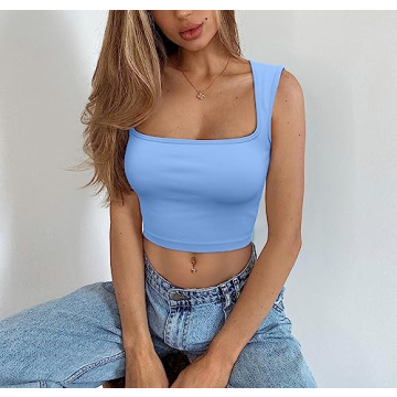 Meyeeka Cropped Tank Tops for Women - Trendy Party Wear