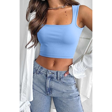 Meyeeka Cropped Tank Tops for Women - Trendy Party Wear