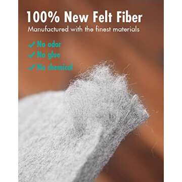 Non Slip Rug Pad Gripper - 8x10 Feet 1/4” Extra Thick Felt Under Rug for Area Rugs and Hardwood Floors,Super Cushioned Non Skid Carpet Padding