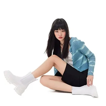 Women's White Chunky Lug Sole Platform Chelsea Boots READYSALTED