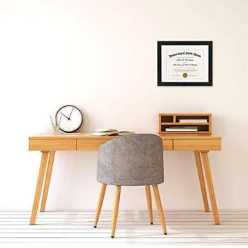 Americanflat 11x14 Diploma Frame with Shatter-Resistant Glass - Use as 8.5x11 Frame with Mat or 11x14 Frame without Mat - Legacy Collection - Thin Picture Frame for Wall Display - Black