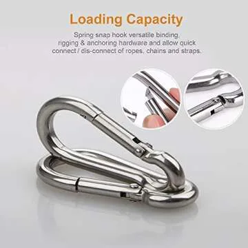 Versatile Stainless Steel Snap Hooks Set of 4 for Outdoors