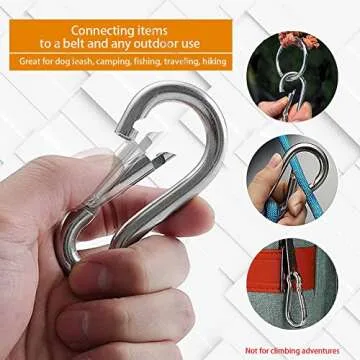 Versatile Stainless Steel Snap Hooks Set of 4 for Outdoors