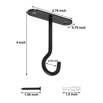 PUPINGPIG 4 Inch Heavy Duty Ceiling Hooks for Plants