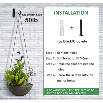 PUPINGPIG 4 Inch Heavy Duty Ceiling Hooks for Plants