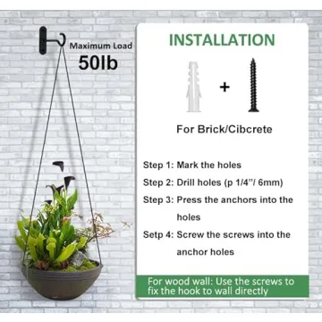 PUPINGPIG 4 Inch Heavy Duty Ceiling Hooks for Plants