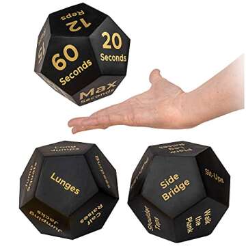 Covelico Exercise Dice for Workout Games. Fun Workout Equipment Gifts for Workout Enthusiasts, Workout Accessories Fitness Dice for Adults & Workout Dice, Fitness Gifts Women & Workout Gifts for Men