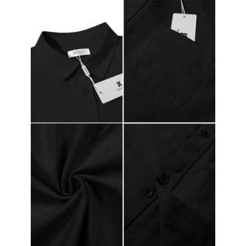 JEKAOYI Casual Long Sleeve Linen Shirt for Men
