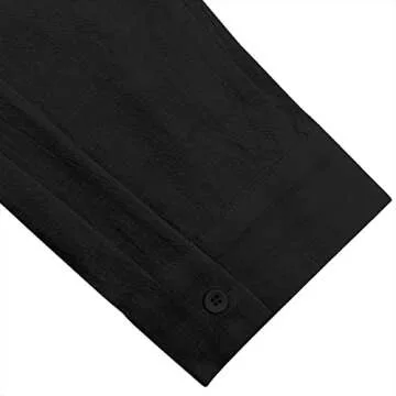 JEKAOYI Casual Long Sleeve Linen Shirt for Men