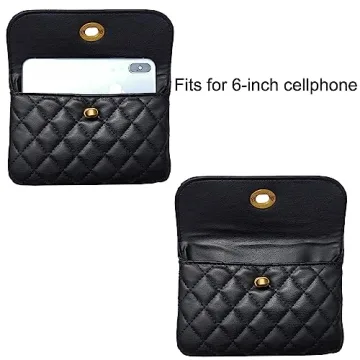 Larswon Chain Belt Bag for Women, Synthetic Leather Belt Purse Chain Purse Mini Belt Bag Goth Fanny Pack Fashion Waist Packs Detachable Bag Small