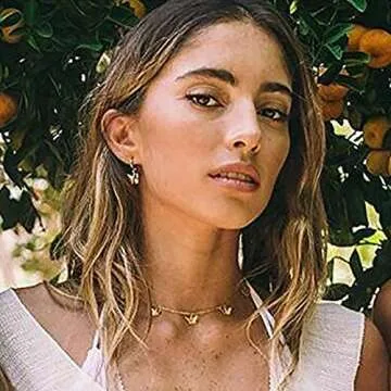 HUASAI Butterfly Choker Necklaces for Women Tennis Butterfly Chain CZ Butterfly Necklace Silver