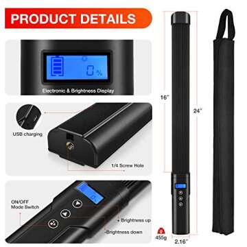 Yesker Light Wand RGB LED Light Stick for Versatile Lighting