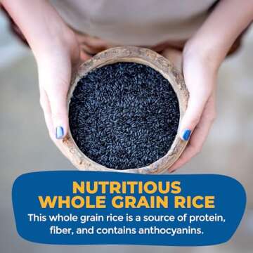 Lotus Foods Heirloom Forbidden Rice - Black Rice, Purple Rice, Black Rice Bulk, Gluten Free Heirloom Rice, Whole Grain, Non GMO, Vegan - 15 Oz Bag (Pack of 1)