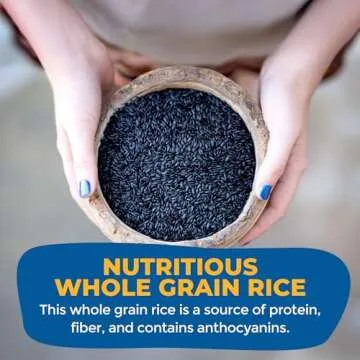 Lotus Foods Heirloom Forbidden Rice - Black Rice, Purple Rice, Black Rice Bulk, Gluten Free Heirloom Rice, Whole Grain, Non GMO, Vegan - 15 Oz Bag (Pack of 1)