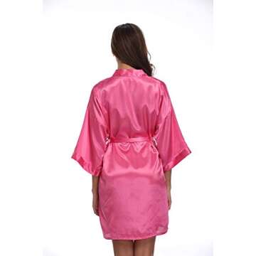 Women's Plus Size Satin Robes Short,Rose