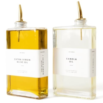 Molimoli Olive Oil Dispenser for Kitchen, Oil and Vinegar Dispenser Set, Glass Olive Oil Dispenser B...