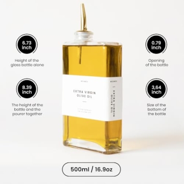 Molimoli Olive Oil Dispenser for Kitchen, Oil and Vinegar Dispenser Set, Glass Olive Oil Dispenser Bottle, Soy sauce dispenser, coffee syrup bottles | Set of 2 - Gold Oil Dispenser