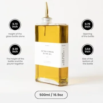 Molimoli Olive Oil Dispenser for Kitchen, Oil and Vinegar Dispenser Set, Glass Olive Oil Dispenser Bottle, Soy sauce dispenser, coffee syrup bottles | Set of 2 - Gold Oil Dispenser