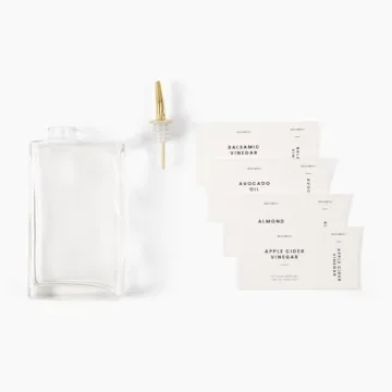 Molimoli Olive Oil Dispenser for Kitchen, Oil and Vinegar Dispenser Set, Glass Olive Oil Dispenser Bottle, Soy sauce dispenser, coffee syrup bottles | Set of 2 - Gold Oil Dispenser