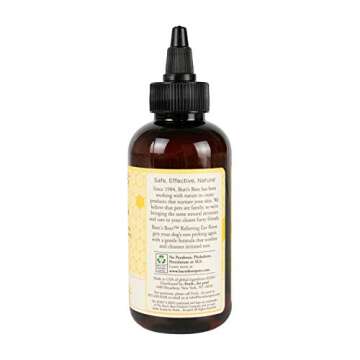 Burt's Bees for Pets Care Plus+ Naturally Derived Relieving Ear Rinse With Chamomile and Rosemary - Dog Ear Wash Cleaner Solution for All Dogs - pH Balanced for Dogs - Made in USA, 4 Ounces