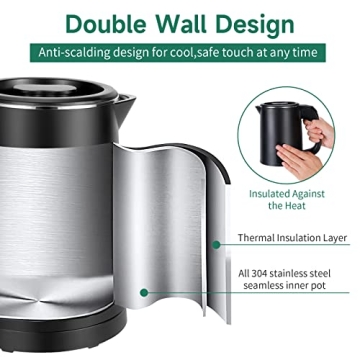 Portable Small Electric Tea Kettle 0.8L with Auto Shut-Off