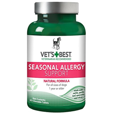 Vet's Best Seasonal Allergy Relief Supplements | Effective Relief for Itchy Skin | 60 Chewable Table...