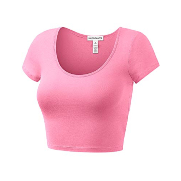 Styling Women’s Cotton Scoop Neck Crop Tops Neon Fuchsia