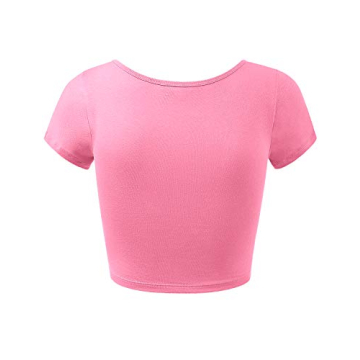 Styling Women’s Cotton Scoop Neck Crop Tops Neon Fuchsia