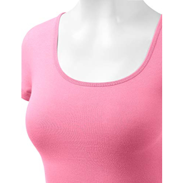 Styling Women’s Cotton Scoop Neck Crop Tops Neon Fuchsia