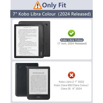 MoKo Case for Kobo Libra Colour 7" 2024 Release, Ultra Slim Lightweight with Auto Wake/Sleep Cover F...
