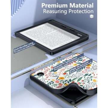 MoKo Case for Kobo Libra Colour 7" 2024 Release, Ultra Slim Lightweight with Auto Wake/Sleep Cover Folio Case for Kobo Libra Colour 7" 2024, Agave Green