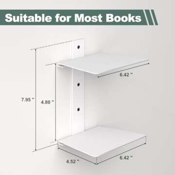 Mefirt 6-Tier Invisible Floating Bookshelves for Home