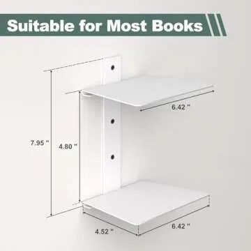 Mefirt 6-Tier Invisible Floating Bookshelves for Home